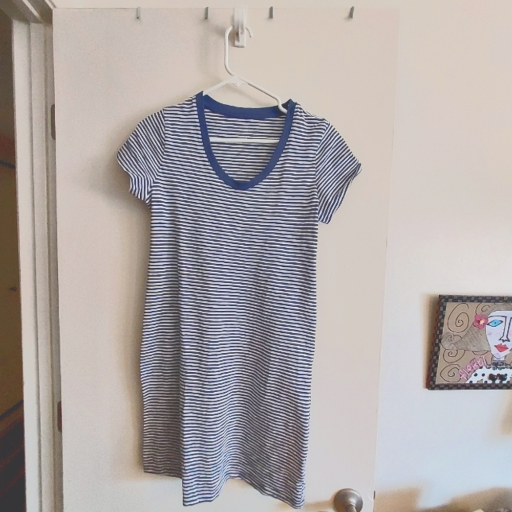 Womens fitted navy and white striped universal thread xs dress